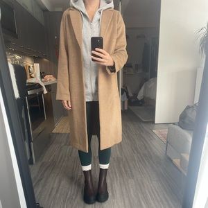 Camel coloured collared long coat